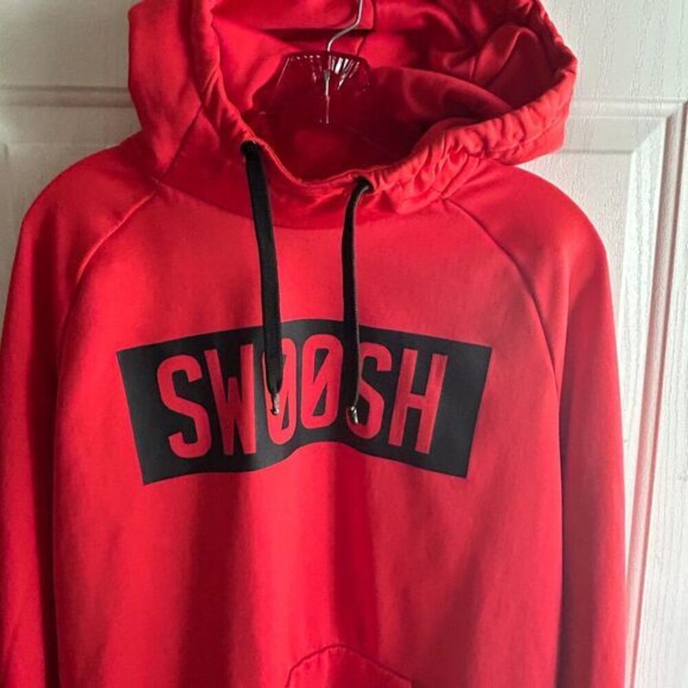 Nike Hoodie Mens L Red Black Dri Fit‎ SWOOSH